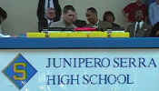 Tom and Lynn Swann during the Swann/Brady Day at Serra High School. (SHS website)