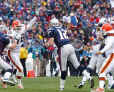 Tyrone Rogers pressures Tom Brady. (ClevelandBrowns)