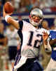 New England Patriots quarterback Tom Brady throws a pass during the first quarter against the New York Giants Saturday night, Aug. 10, 2002, at Giants Stadium in East Rutherford, N.J. (AP Photo/Bill Kostroun) 